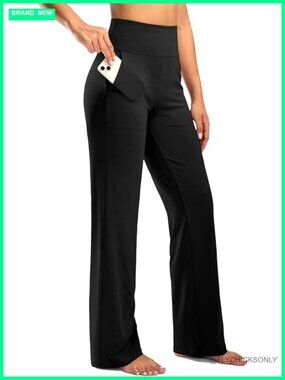 Wide Leg Yoga Pants with Pockets High Waist Stretch Lounge Sweatpants 3 Inseams